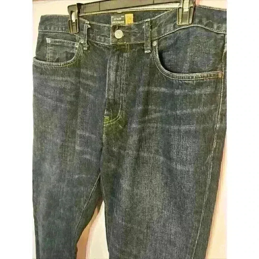J Crew Jeans Mens 36x34‎ Slim Straight Denim Style 29243 Classic Dark Wash